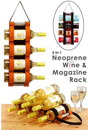 2 in 1 Neoprene wine & Magazine Rack